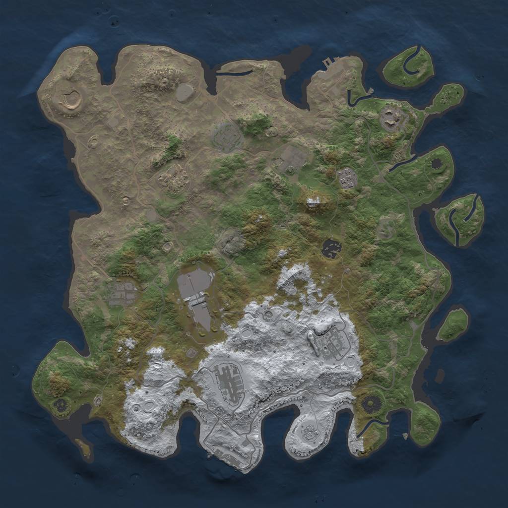 Rust Map: Procedural Map, Size: 4000, Seed: 10996, 20 Monuments
