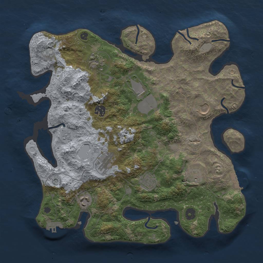 Rust Map: Procedural Map, Size: 3500, Seed: 1633195754, 15 Monuments