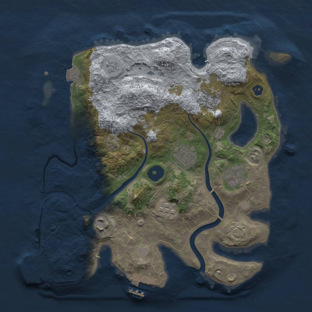 Rust Map: Procedural Map, Size: 3000, Seed: 16970291, 11 Monuments