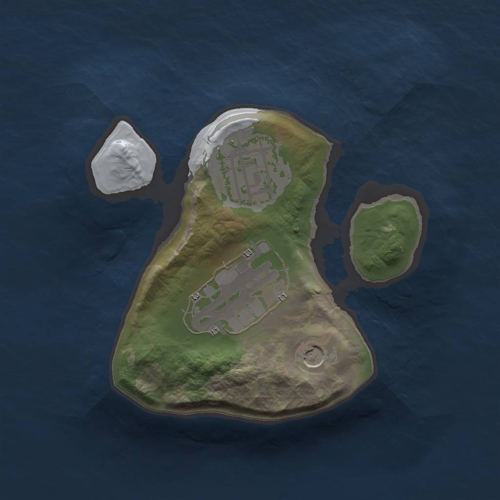 Rust Map: Barren, Size: 1500, Seed: 14983, 5 Monuments