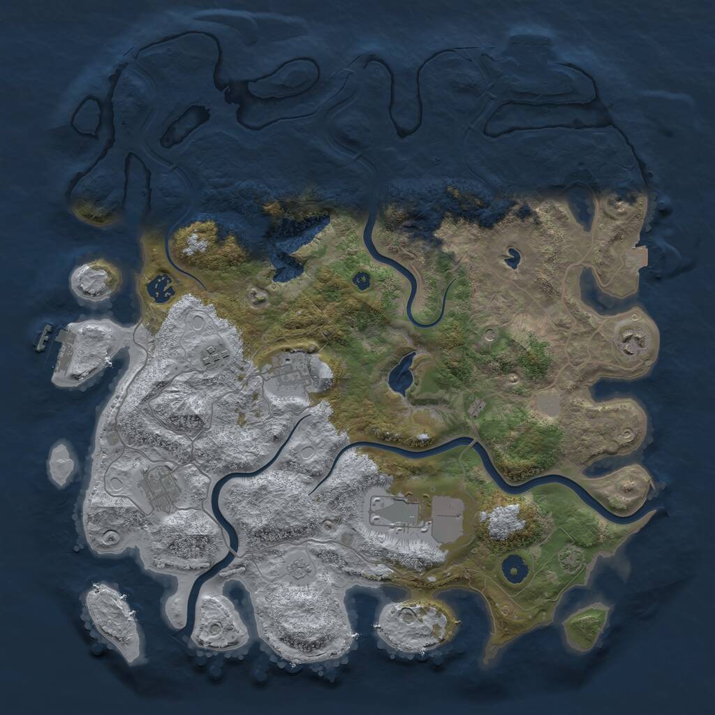 Rust Map: Procedural Map, Size: 4000, Seed: 108000, 12 Monuments