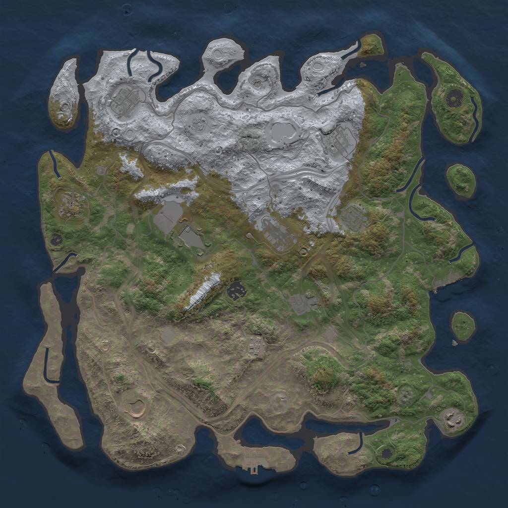 Rust Map: Procedural Map, Size: 4250, Seed: 1911800753, 20 Monuments