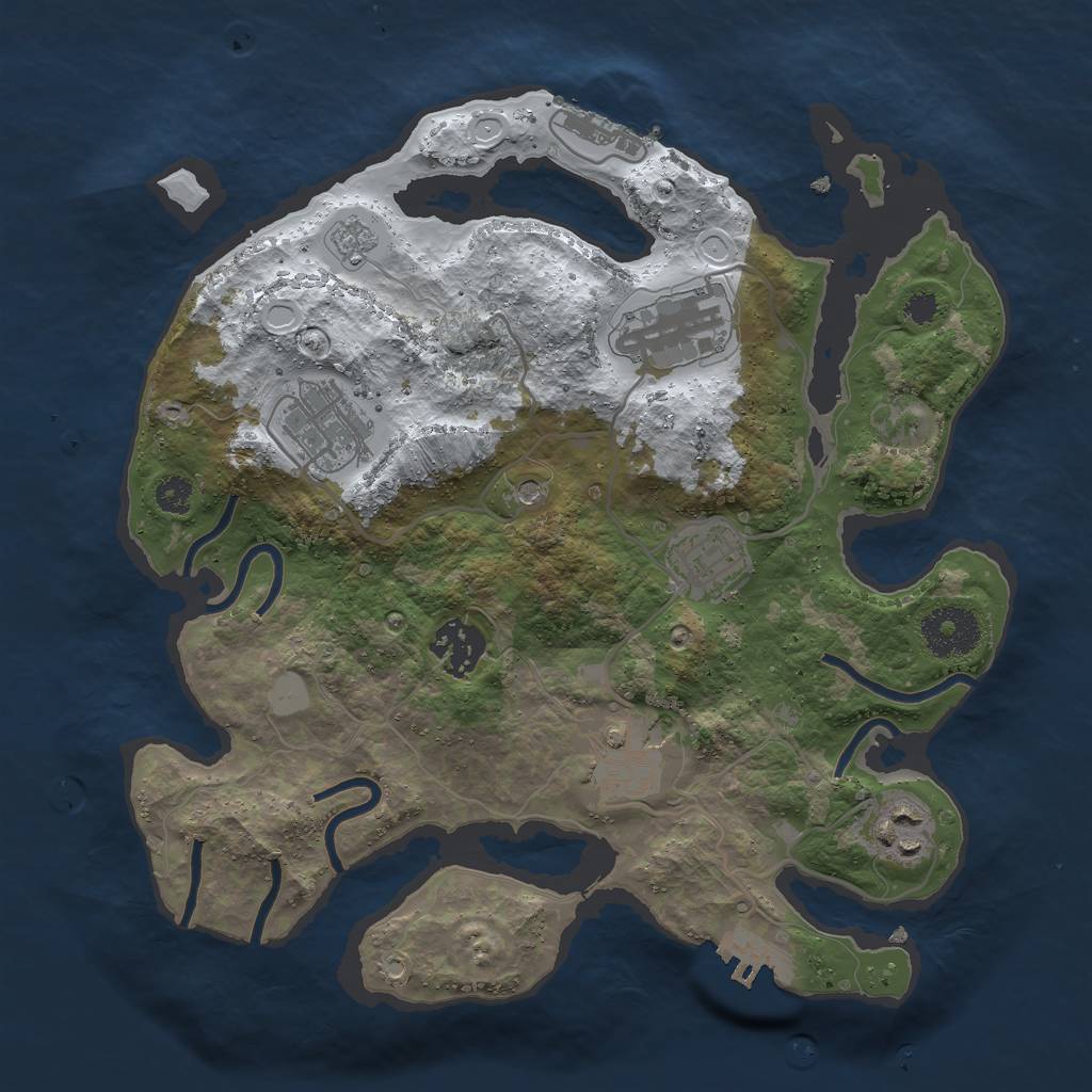 Rust Map: Procedural Map, Size: 3000, Seed: 112, 15 Monuments