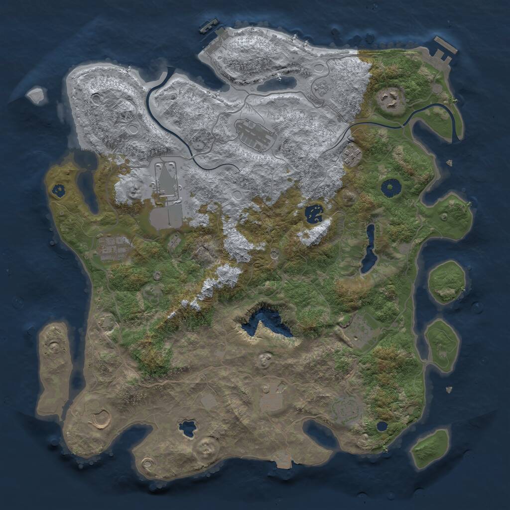 Rust Map: Procedural Map, Size: 4000, Seed: 313131, 16 Monuments