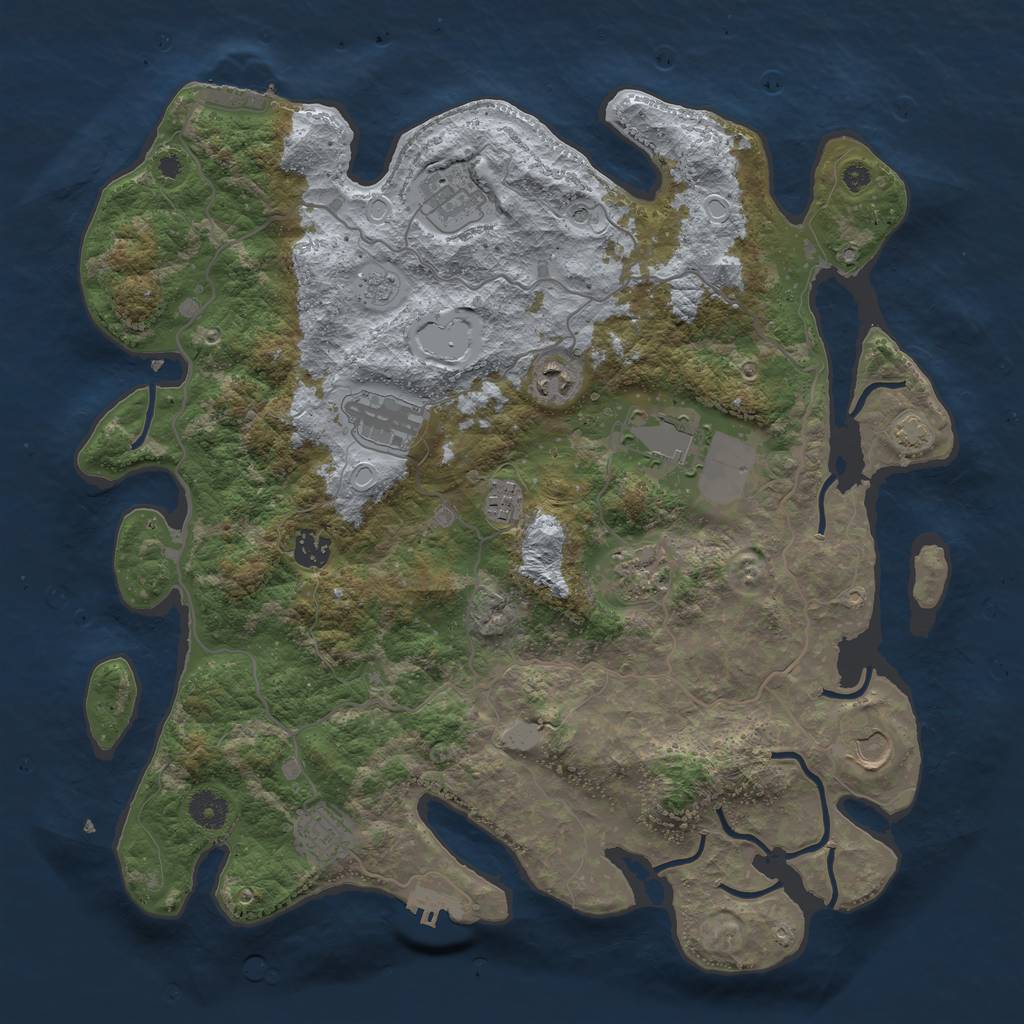 Rust Map: Procedural Map, Size: 4000, Seed: 13773, 17 Monuments