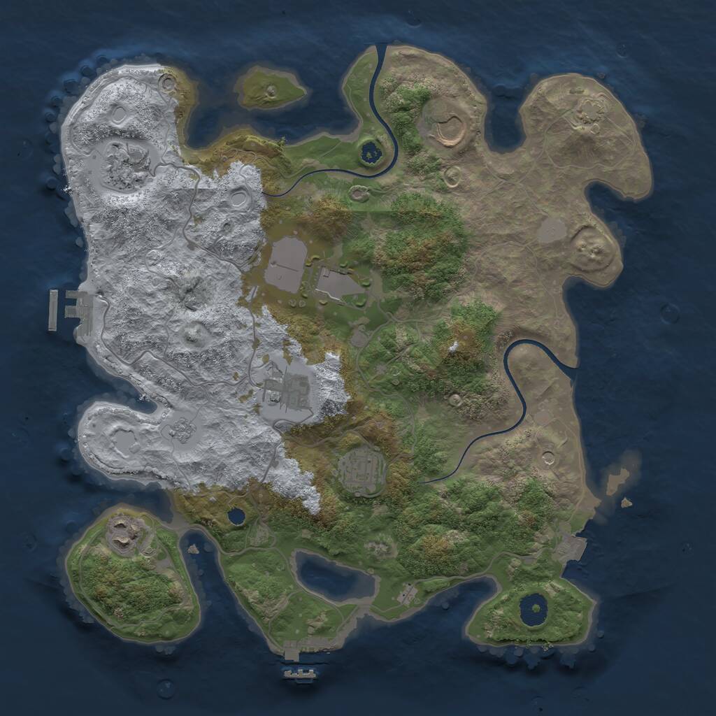 Rust Map: Procedural Map, Size: 3500, Seed: 331437107, 12 Monuments
