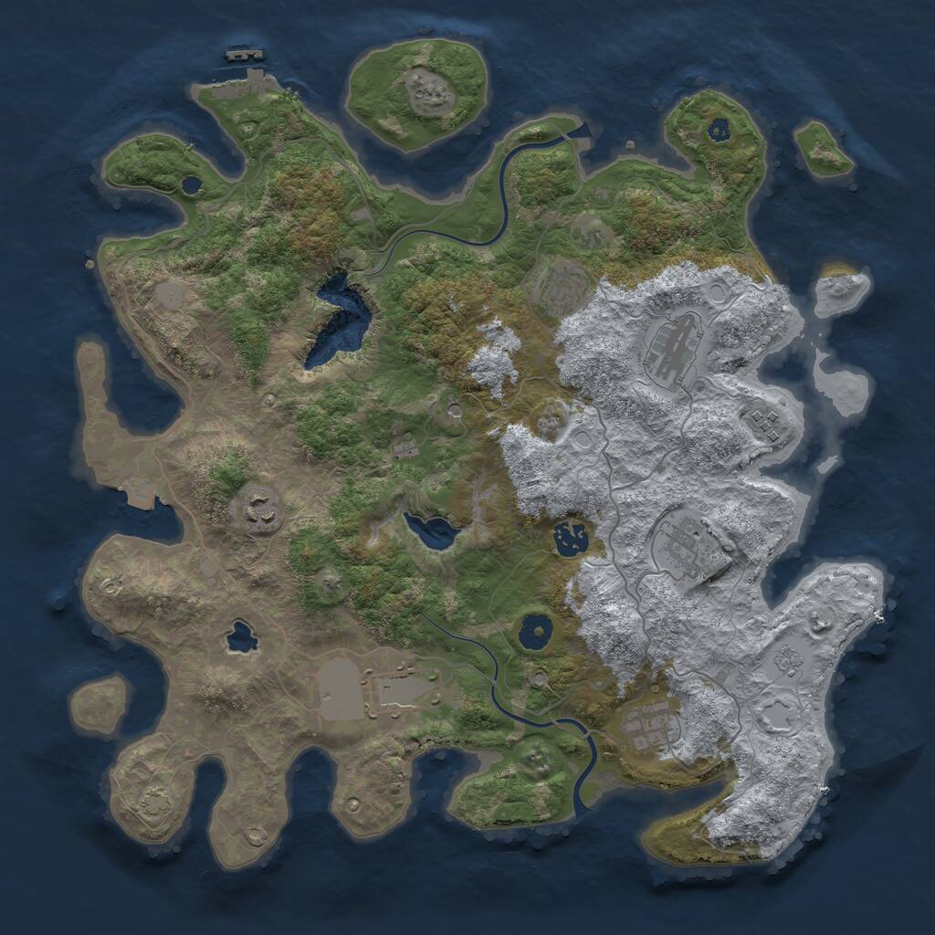Rust Map: Procedural Map, Size: 4000, Seed: 914798, 13 Monuments
