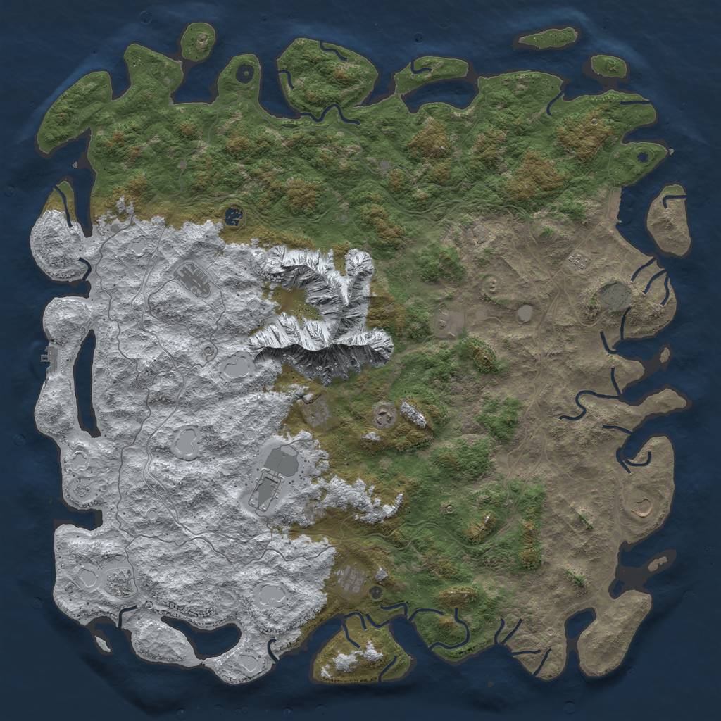 Rust Map: Procedural Map, Size: 6000, Seed: 212769, 20 Monuments