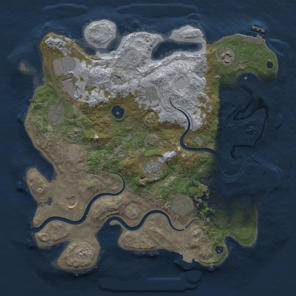 Rust Map: Procedural Map, Size: 3500, Seed: 1715158389, 14 Monuments