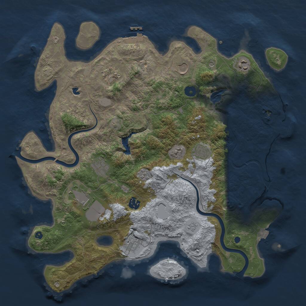 Rust Map: Procedural Map, Size: 4000, Seed: 550249, 15 Monuments