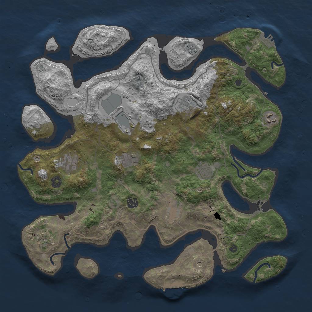Rust Map: Procedural Map, Size: 4000, Seed: 323499056, 18 Monuments