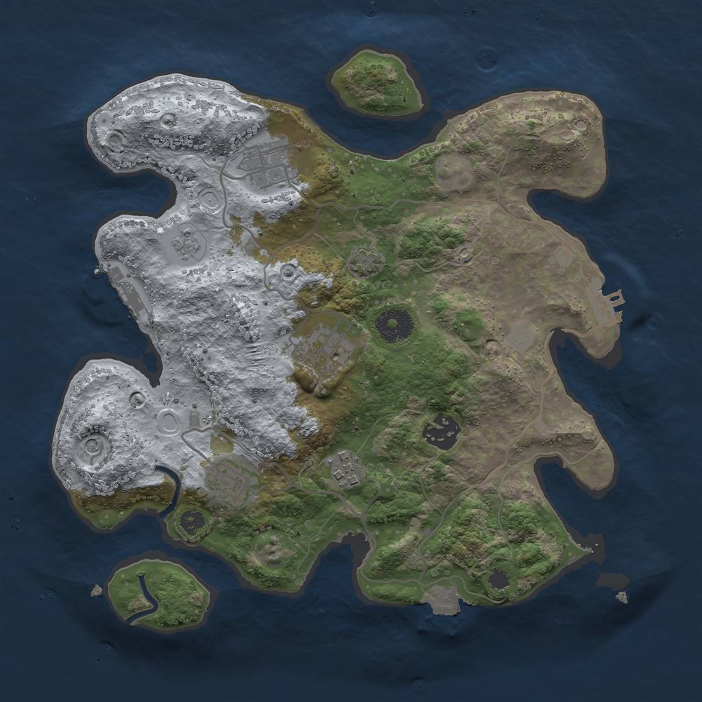 Rust Map: Procedural Map, Size: 3000, Seed: 202924701, 13 Monuments