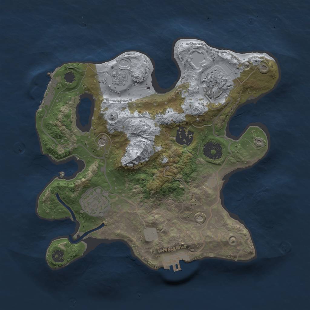Rust Map: Procedural Map, Size: 2500, Seed: 8051212, 12 Monuments