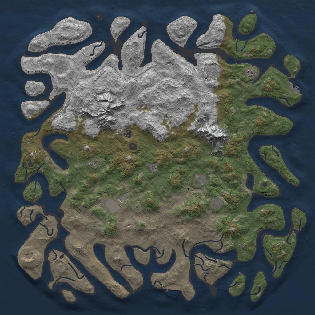 Rust Map: Procedural Map, Size: 6000, Seed: 32239178, 19 Monuments