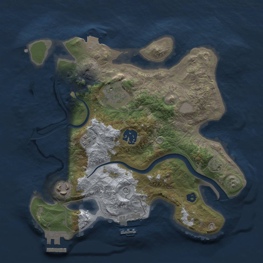 Rust Map: Procedural Map, Size: 2700, Seed: 1134251, 9 Monuments