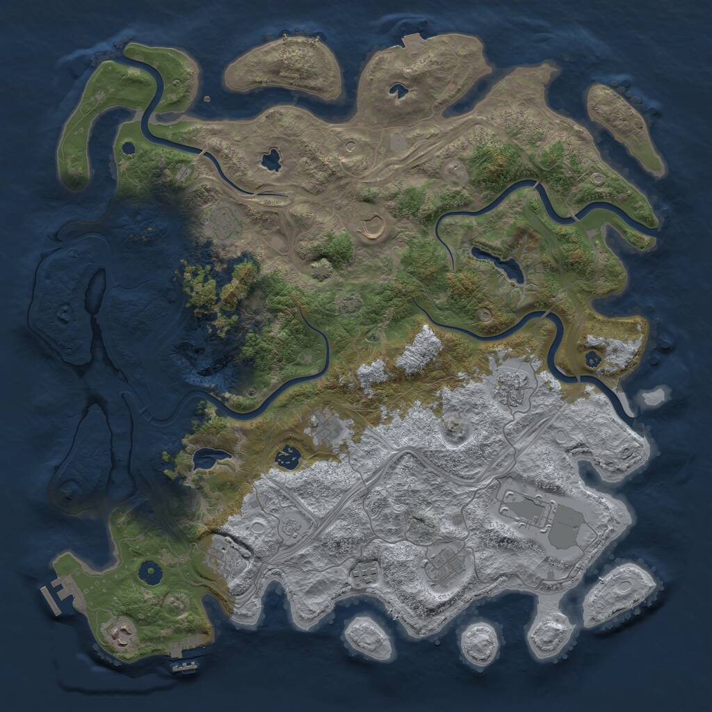 Rust Map: Procedural Map, Size: 4500, Seed: 771210886, 16 Monuments