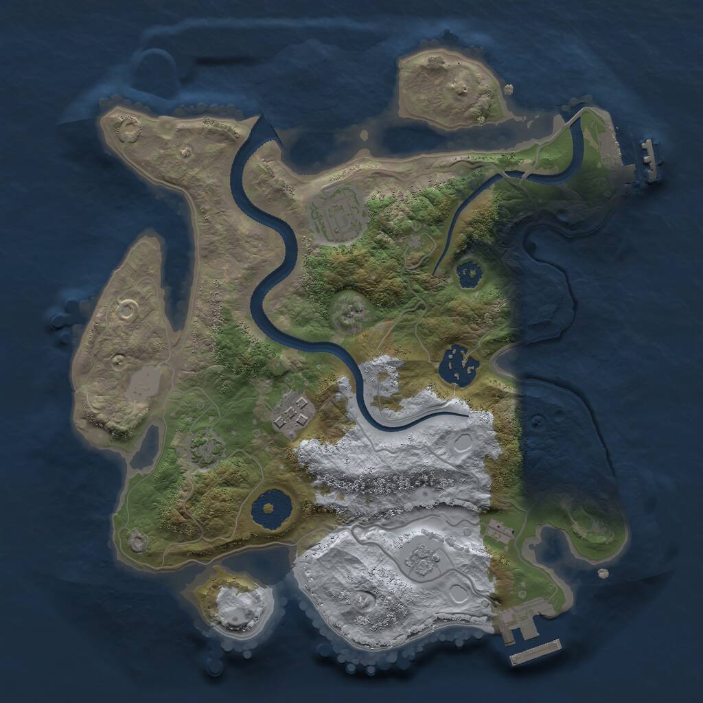 Rust Map: Procedural Map, Size: 2700, Seed: 59798, 8 Monuments