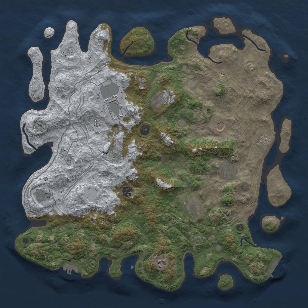 Rust Map: Procedural Map, Size: 4500, Seed: 556790162, 19 Monuments
