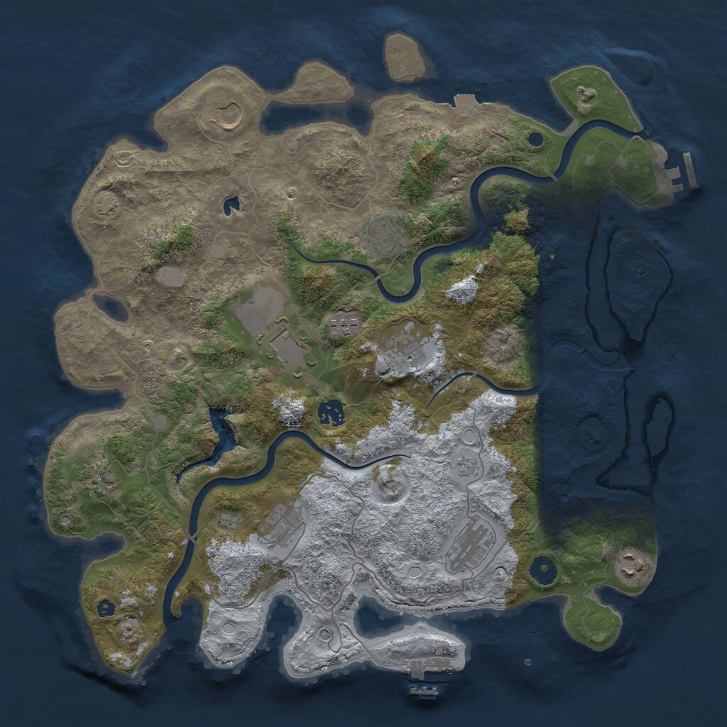Rust Map: Procedural Map, Size: 4000, Seed: 114265860, 16 Monuments