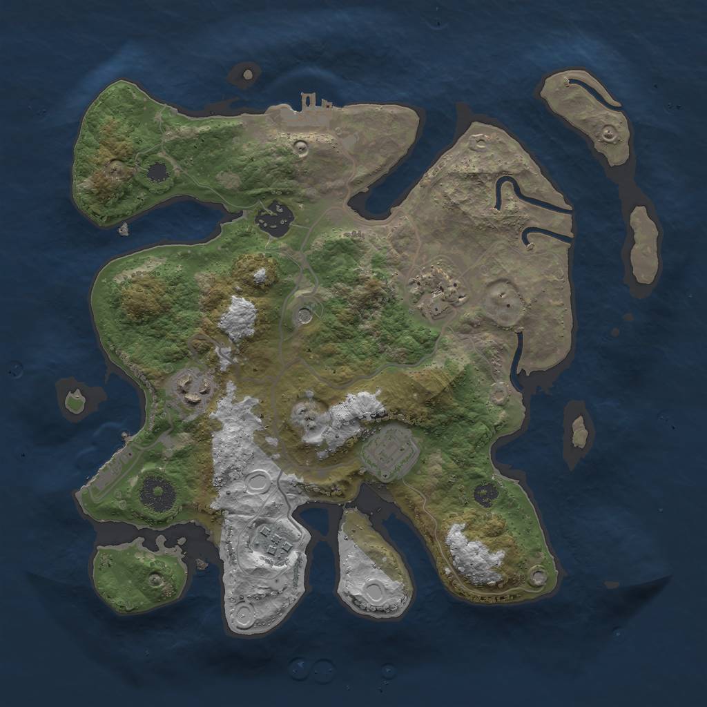 Rust Map: Procedural Map, Size: 3000, Seed: 1918120060, 13 Monuments