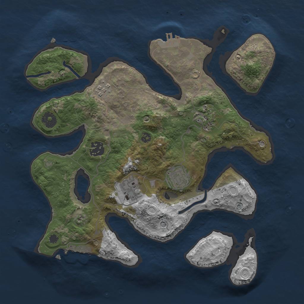Rust Map: Procedural Map, Size: 3000, Seed: 161119231, 13 Monuments