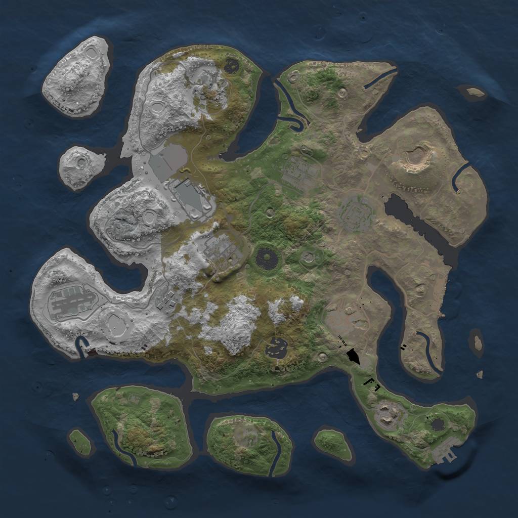 Rust Map: Procedural Map, Size: 3500, Seed: 898526147, 19 Monuments