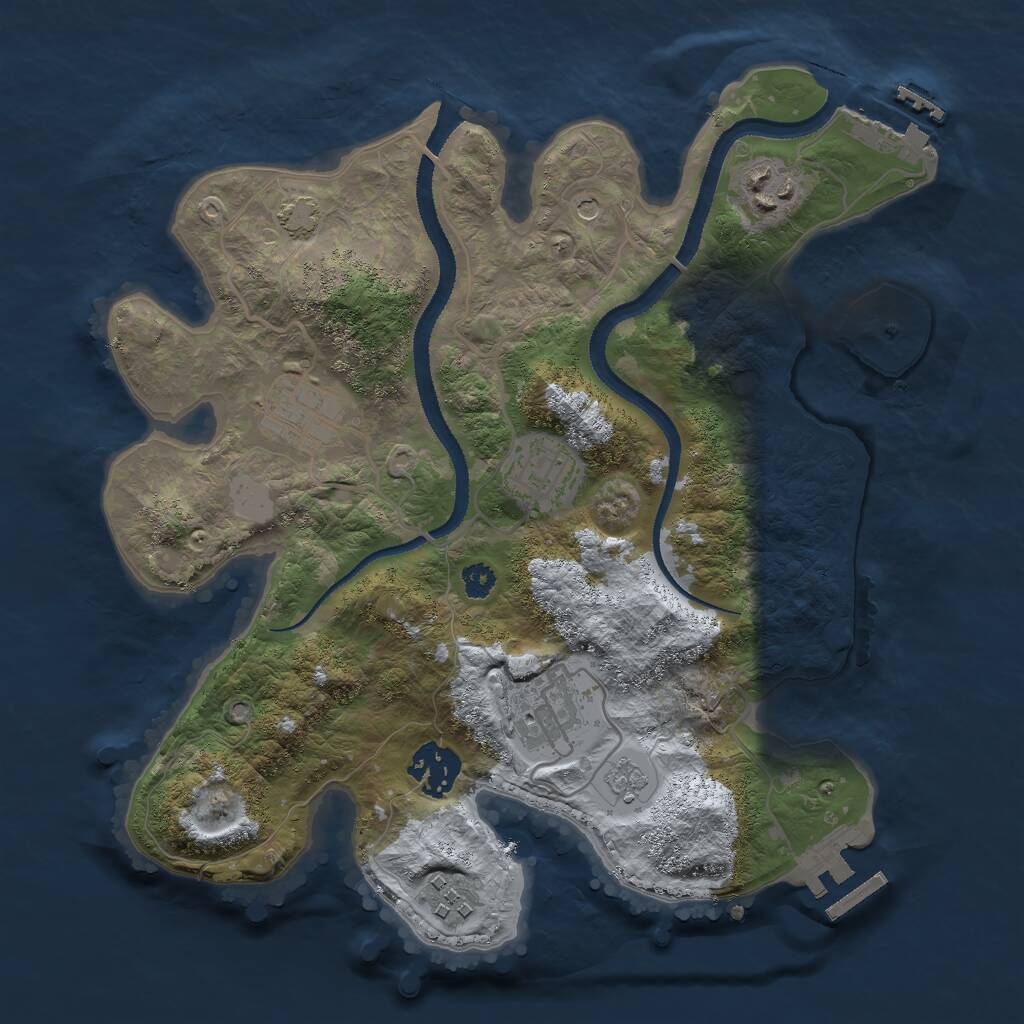 Rust Map: Procedural Map, Size: 3000, Seed: 12660, 12 Monuments