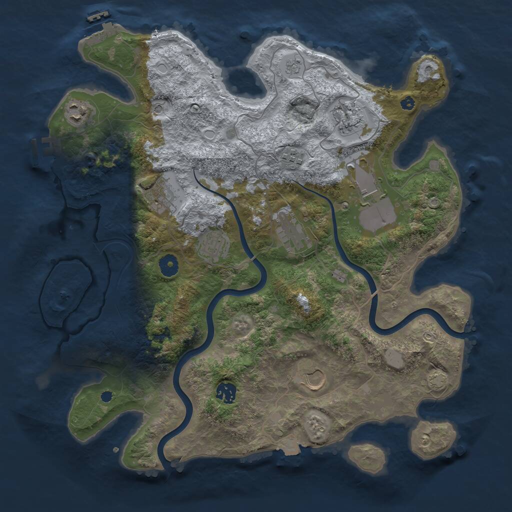 Rust Map: Procedural Map, Size: 3700, Seed: 362114096, 15 Monuments