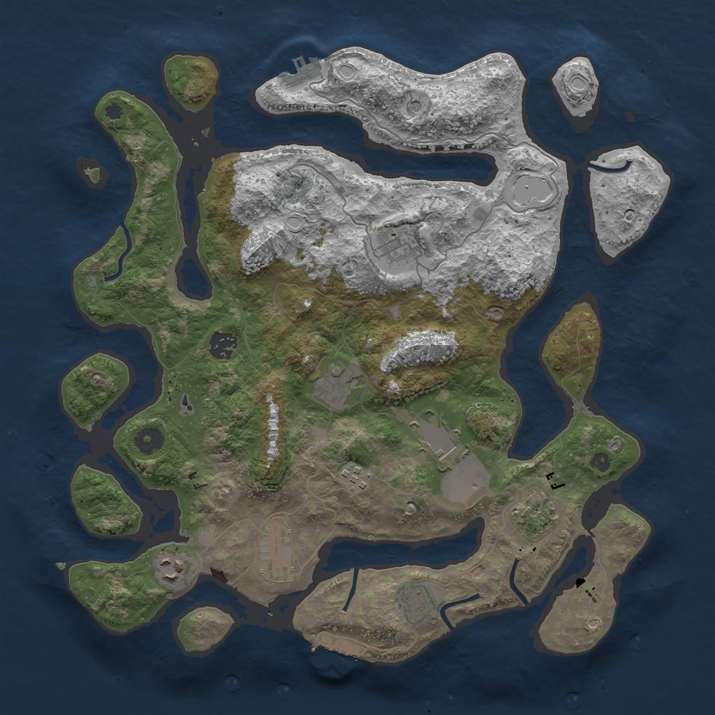 Rust Map: Procedural Map, Size: 3861, Seed: 13825, 17 Monuments