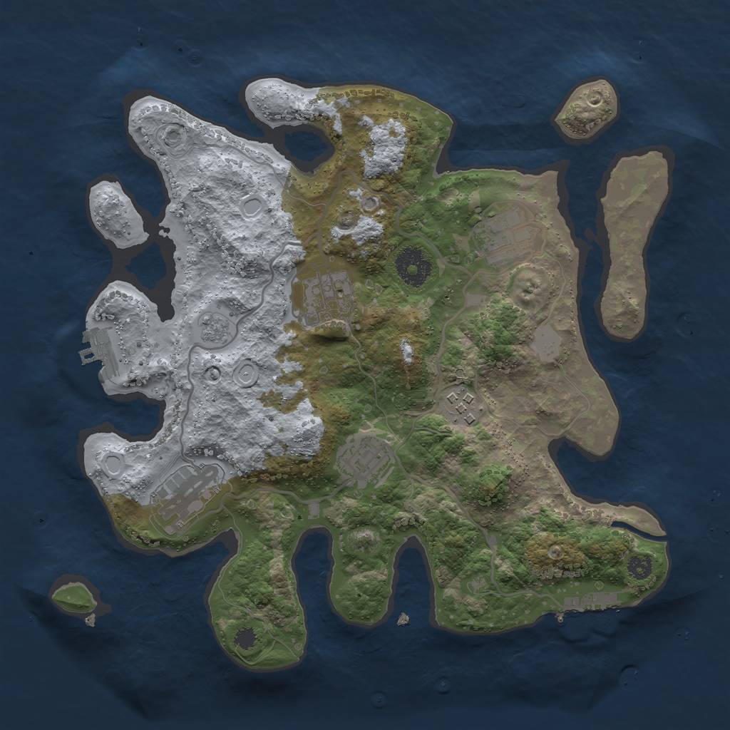 Rust Map: Procedural Map, Size: 3000, Seed: 113891259, 11 Monuments