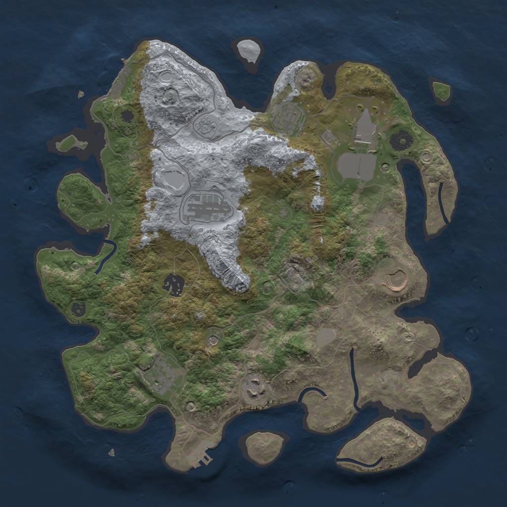Rust Map: Procedural Map, Size: 3500, Seed: 30921, 14 Monuments
