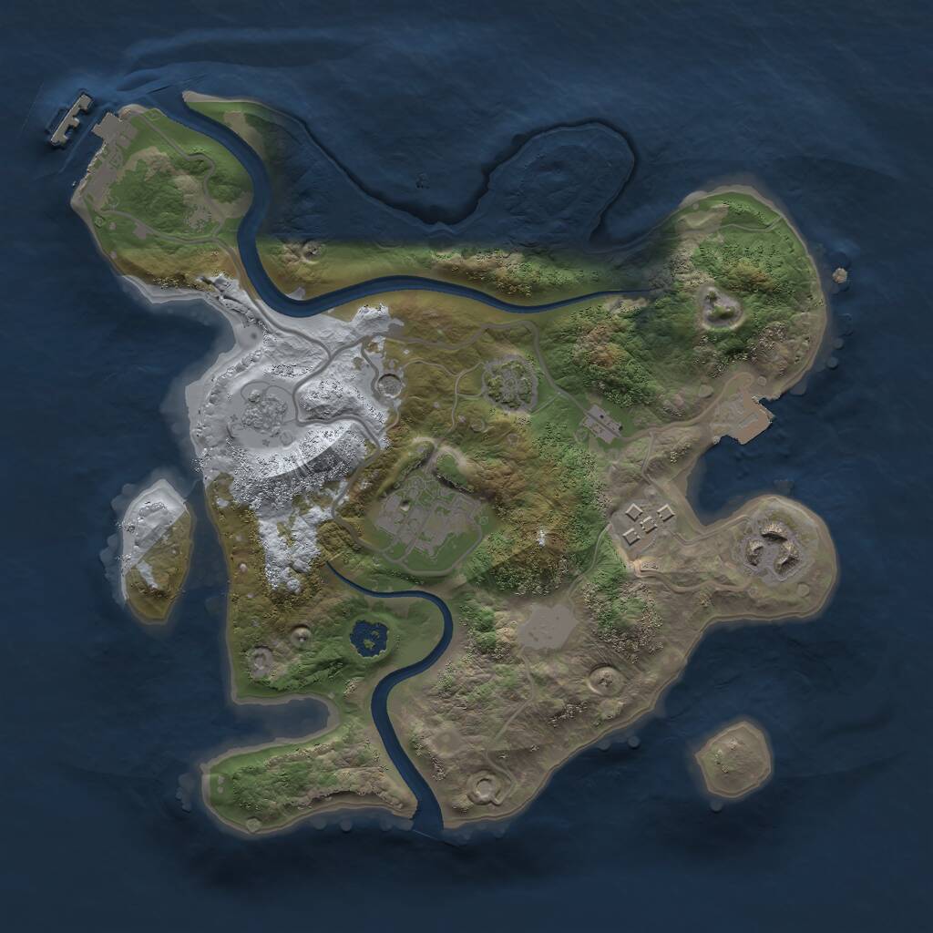 Rust Map: Procedural Map, Size: 2500, Seed: 2199, 8 Monuments