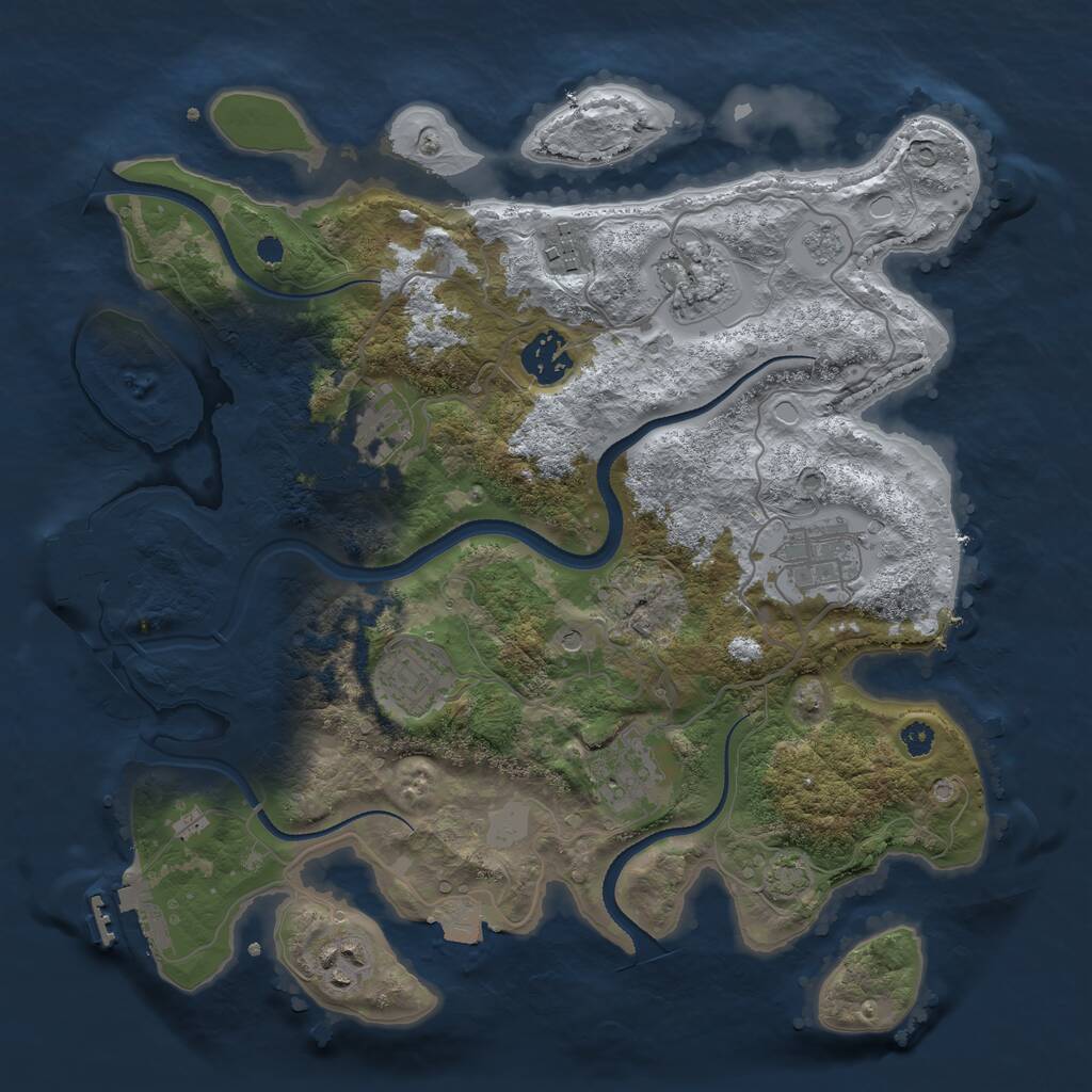 Rust Map: Procedural Map, Size: 3300, Seed: 1865, 14 Monuments