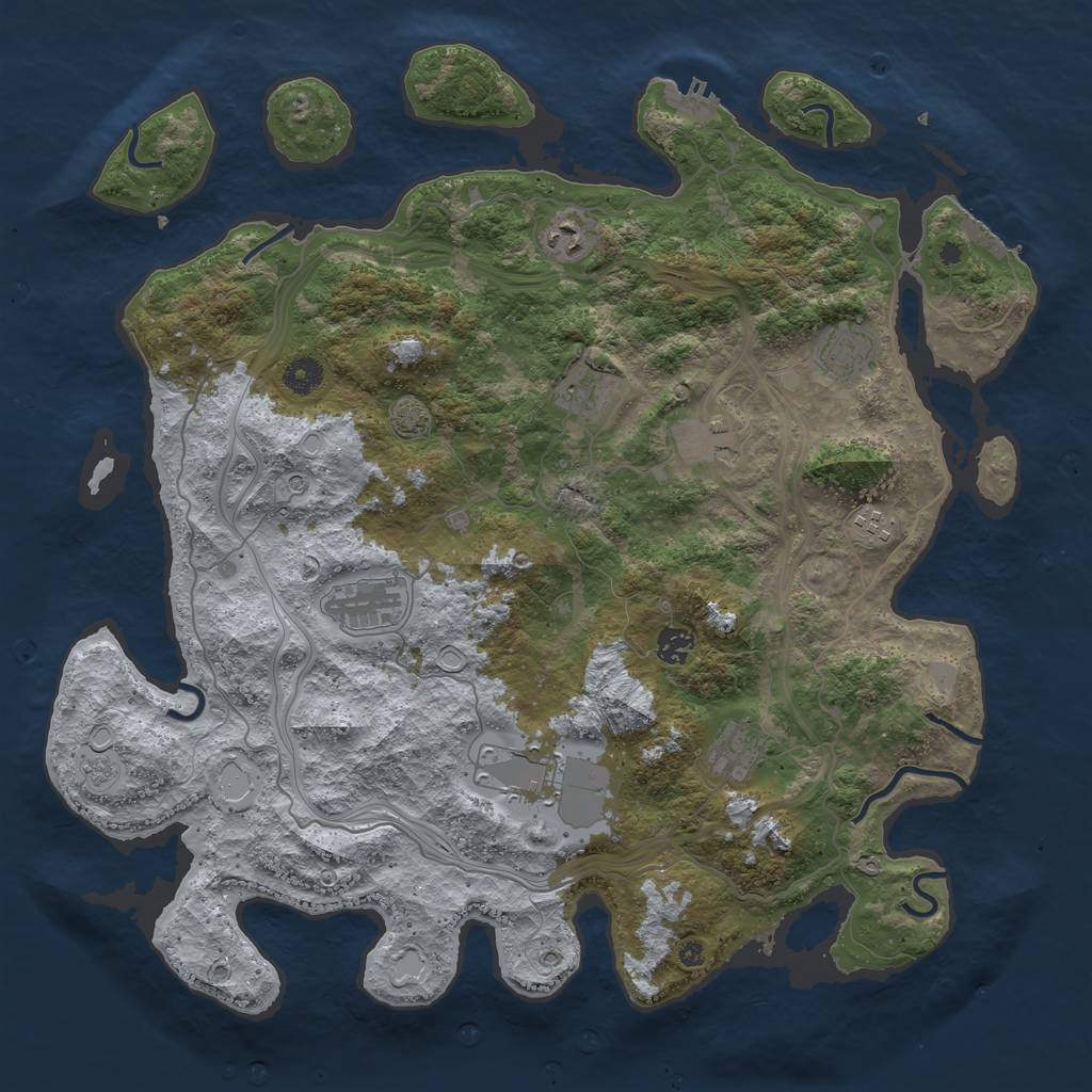 Rust Map: Procedural Map, Size: 4300, Seed: 882339717, 17 Monuments
