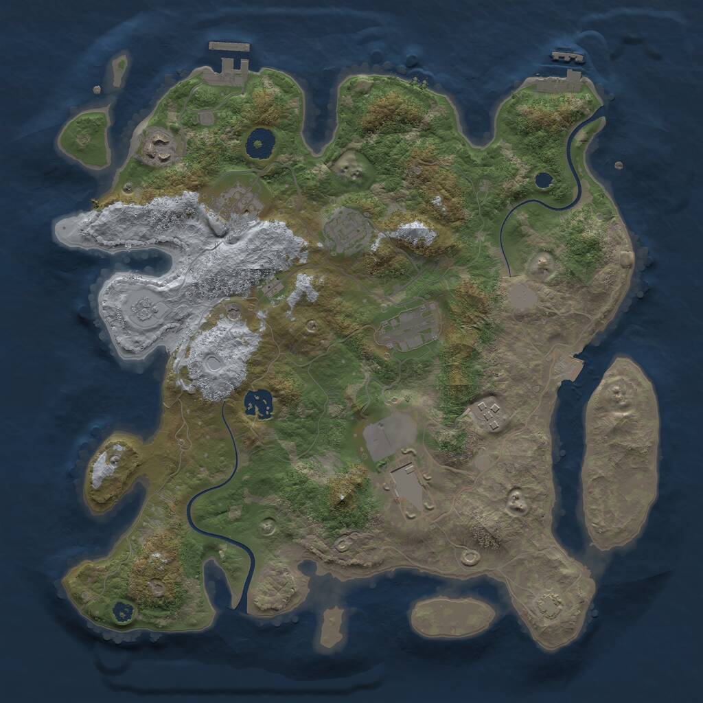 Rust Map: Procedural Map, Size: 3500, Seed: 1803762266, 13 Monuments