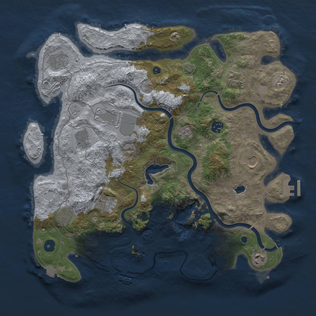 Rust Map: Procedural Map, Size: 4000, Seed: 566489, 16 Monuments