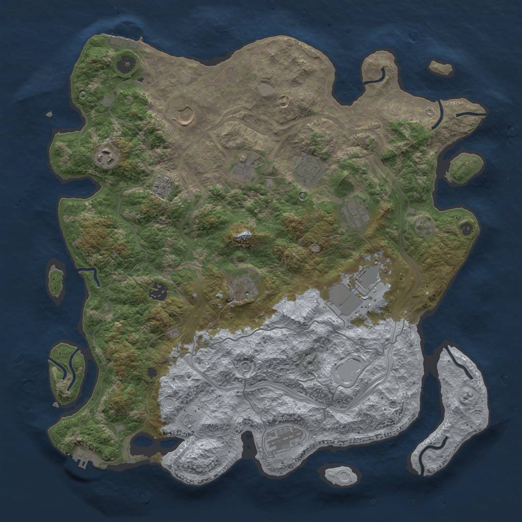 Rust Map: Procedural Map, Size: 4250, Seed: 7536345, 17 Monuments