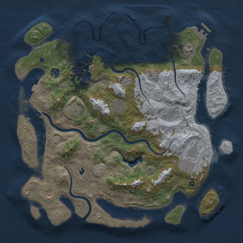 Rust Map: Procedural Map, Size: 4000, Seed: 325432652, 13 Monuments
