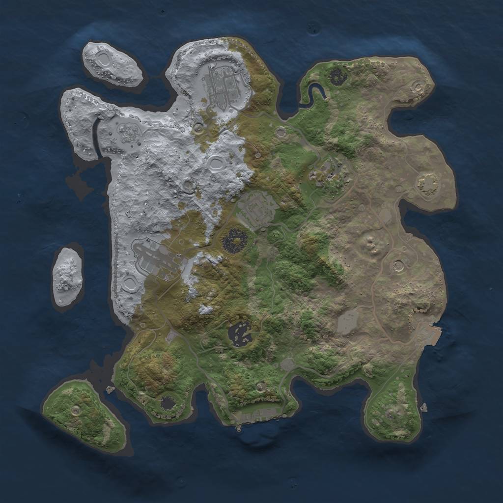 Rust Map: Procedural Map, Size: 3000, Seed: 900, 12 Monuments