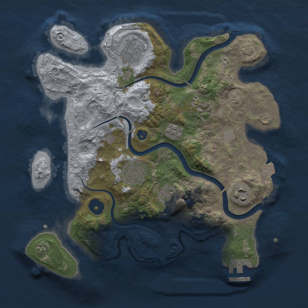Rust Map: Procedural Map, Size: 3000, Seed: 900, 11 Monuments