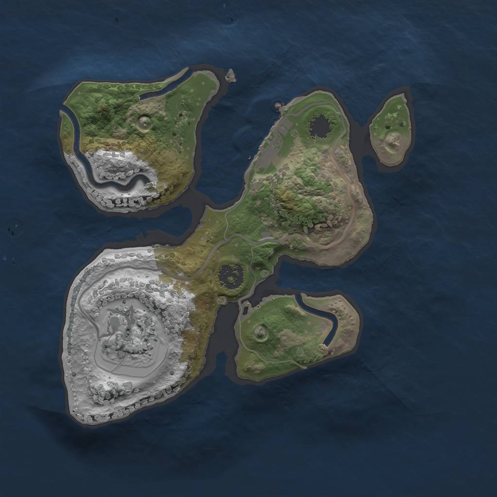 Rust Map: Procedural Map, Size: 2000, Seed: 1222, 7 Monuments