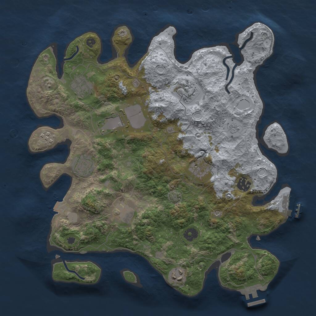 Rust Map: Procedural Map, Size: 3500, Seed: 235730220, 15 Monuments