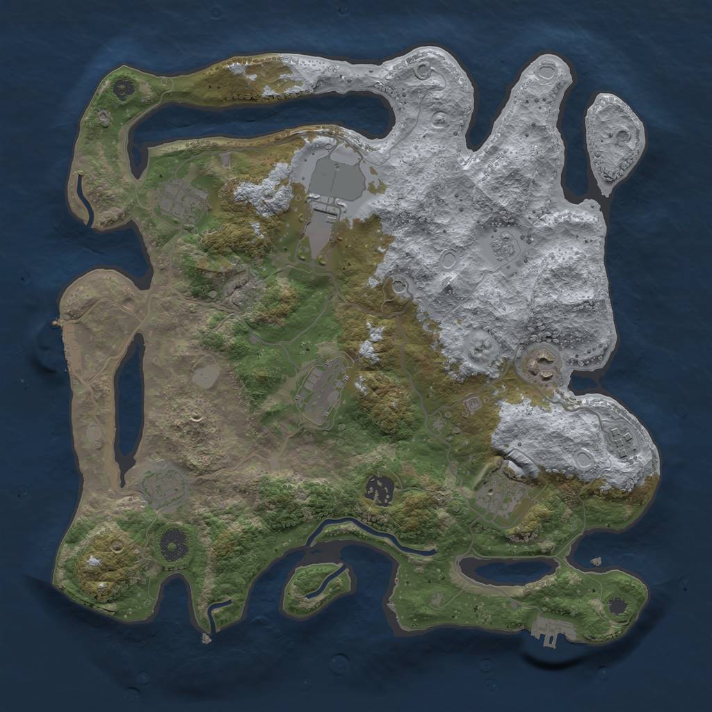 Rust Map: Procedural Map, Size: 3500, Seed: 448121252, 15 Monuments