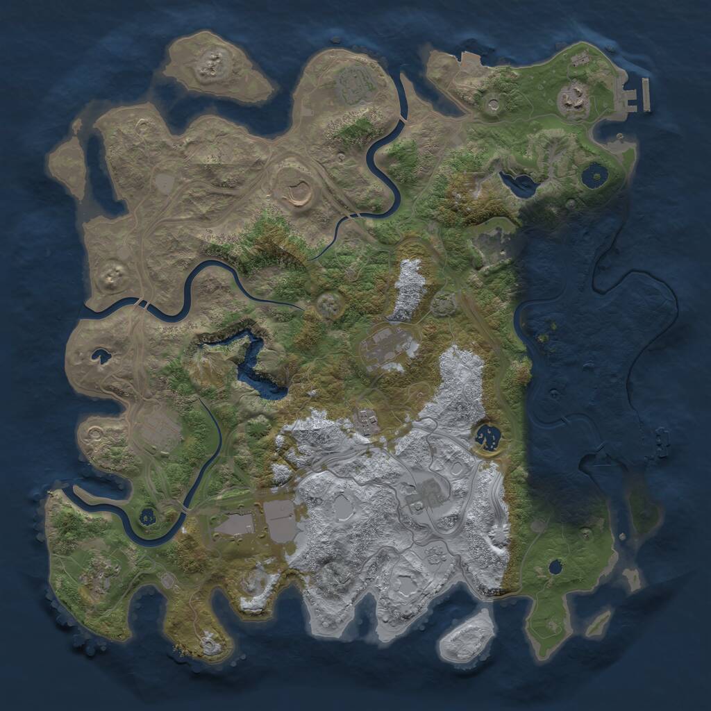 Rust Map: Procedural Map, Size: 4250, Seed: 15555555, 17 Monuments