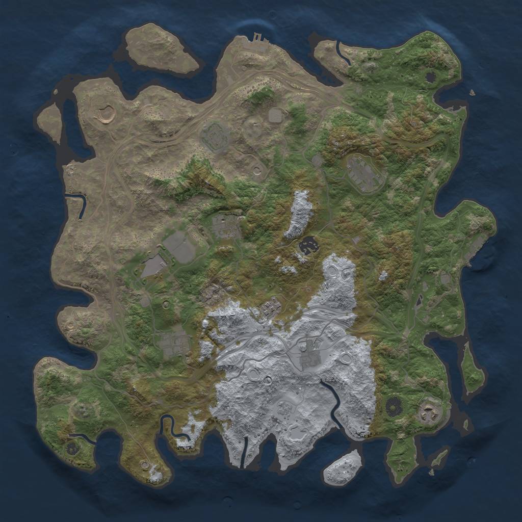 Rust Map: Procedural Map, Size: 4250, Seed: 15555555, 17 Monuments