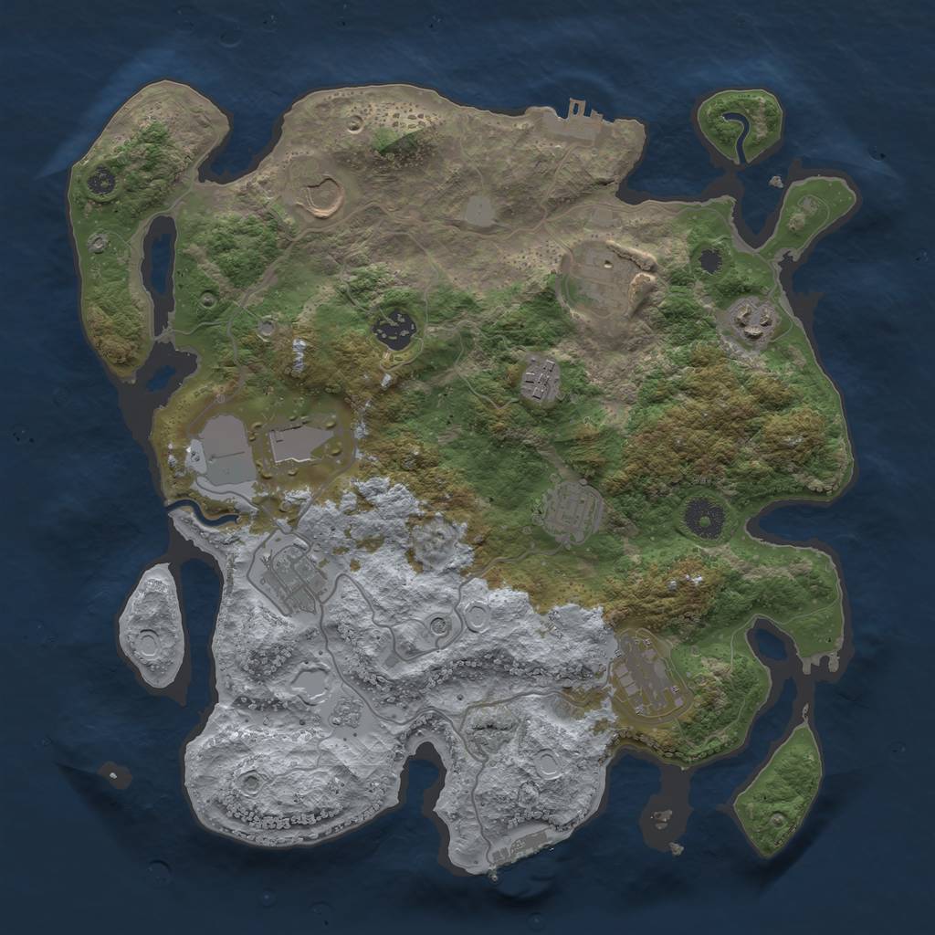 Rust Map: Procedural Map, Size: 3500, Seed: 1551974817, 16 Monuments