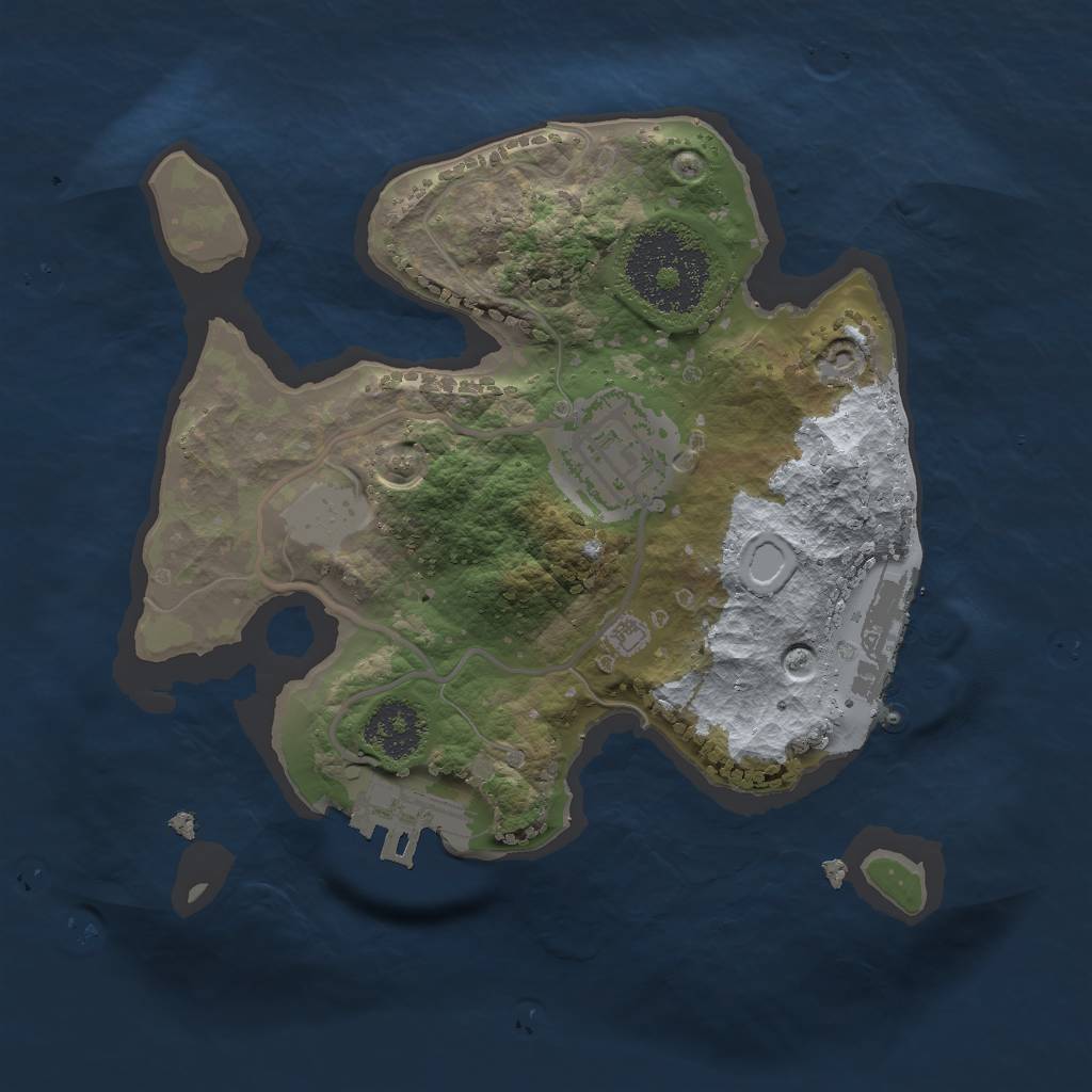 Rust Map: Procedural Map, Size: 2000, Seed: 1490612543, 6 Monuments