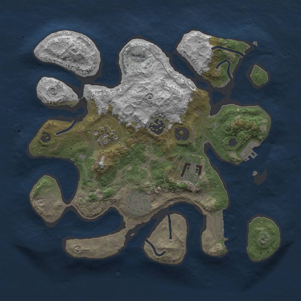 Rust Map: Procedural Map, Size: 3000, Seed: 21278, 11 Monuments