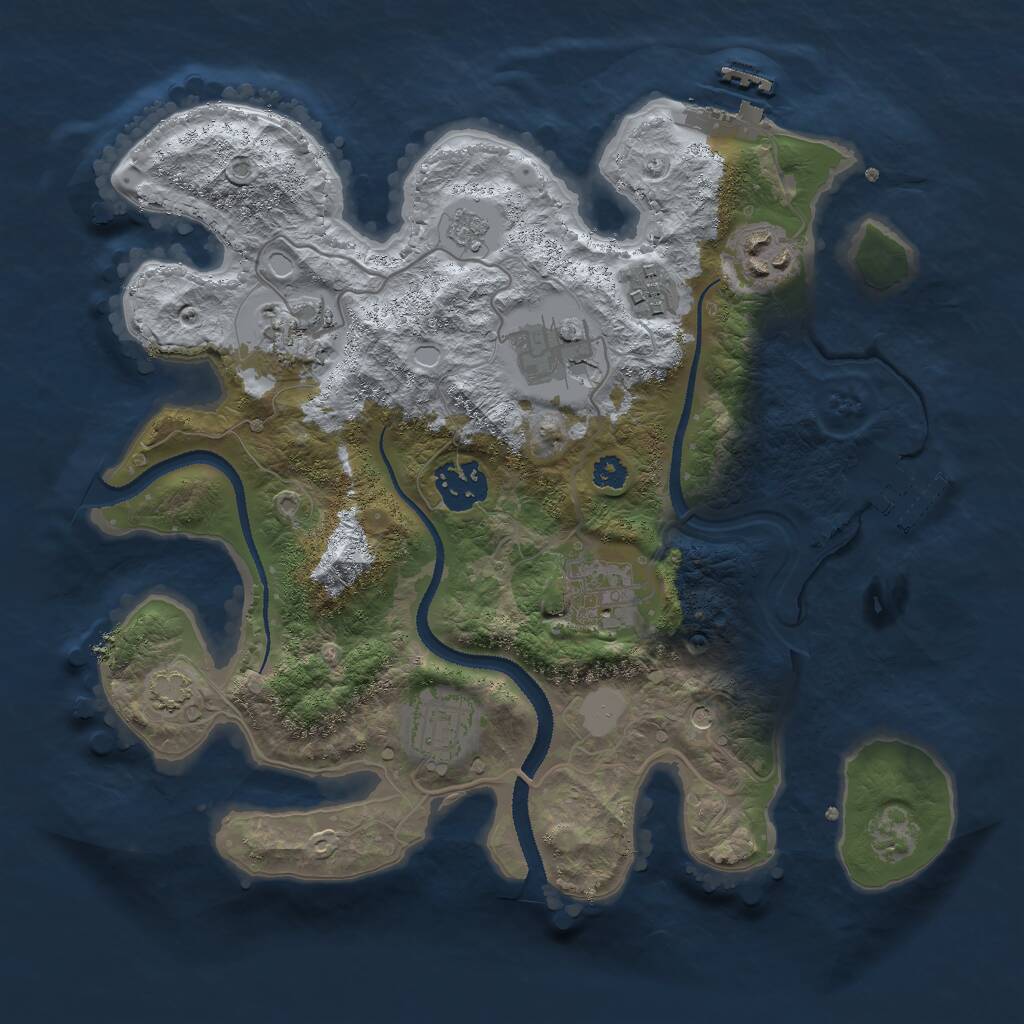 Rust Map: Procedural Map, Size: 3000, Seed: 21278, 13 Monuments