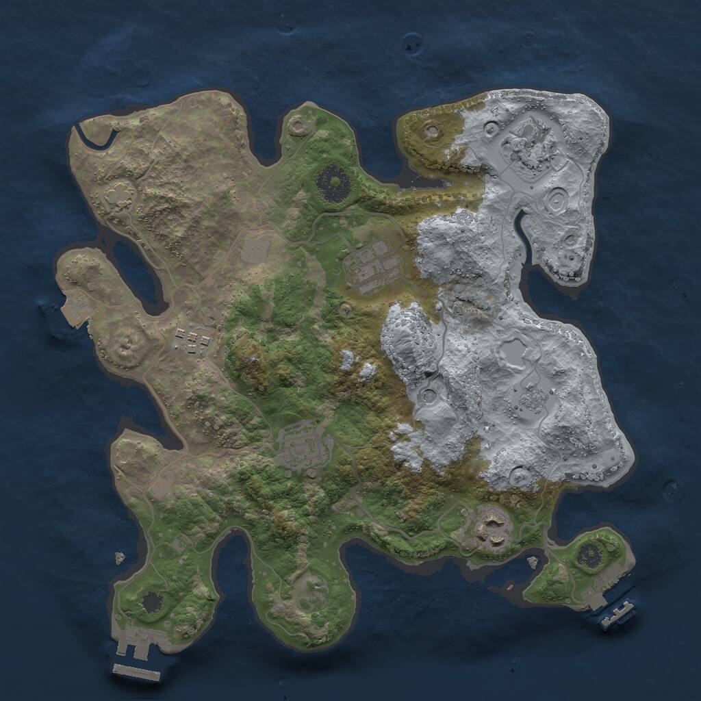 Rust Map: Procedural Map, Size: 3000, Seed: 7058727, 11 Monuments